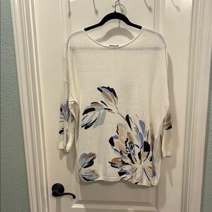 J. Jill White Large WearEver Collection Sweater